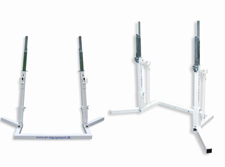 Kniebeuge und Bankdrück Ständer mit Hebel zum einfachen verändern der Ständerhöhe. 